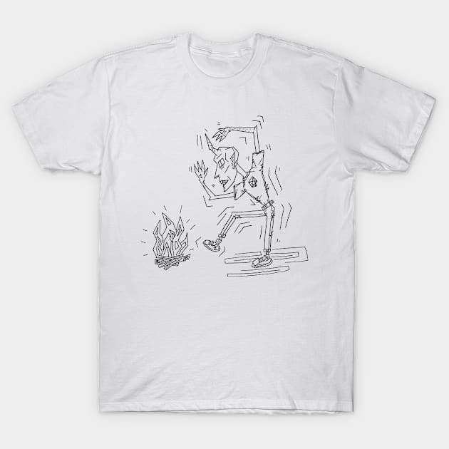 Devil Dance lineart T-Shirt by M.T. Stewart